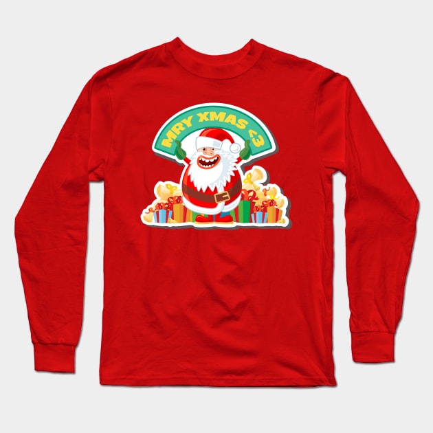 Mry Xmas Long Sleeve T-Shirt by DavorrArt